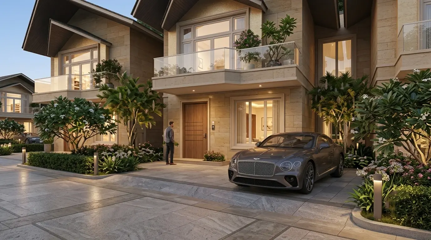 Private Driveway & Covered Villa Parking
