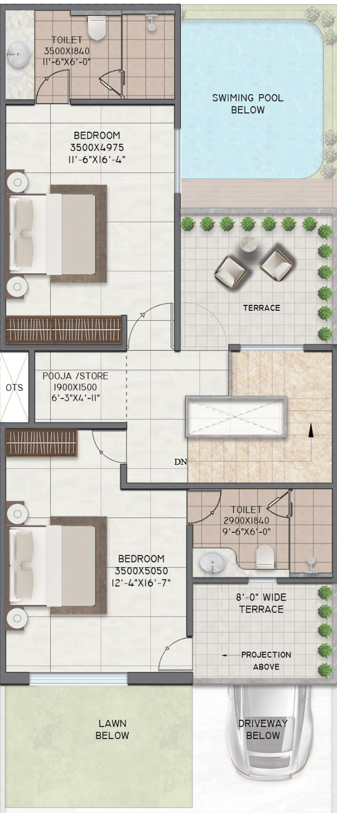 Villa Type 1 — First Floor plan